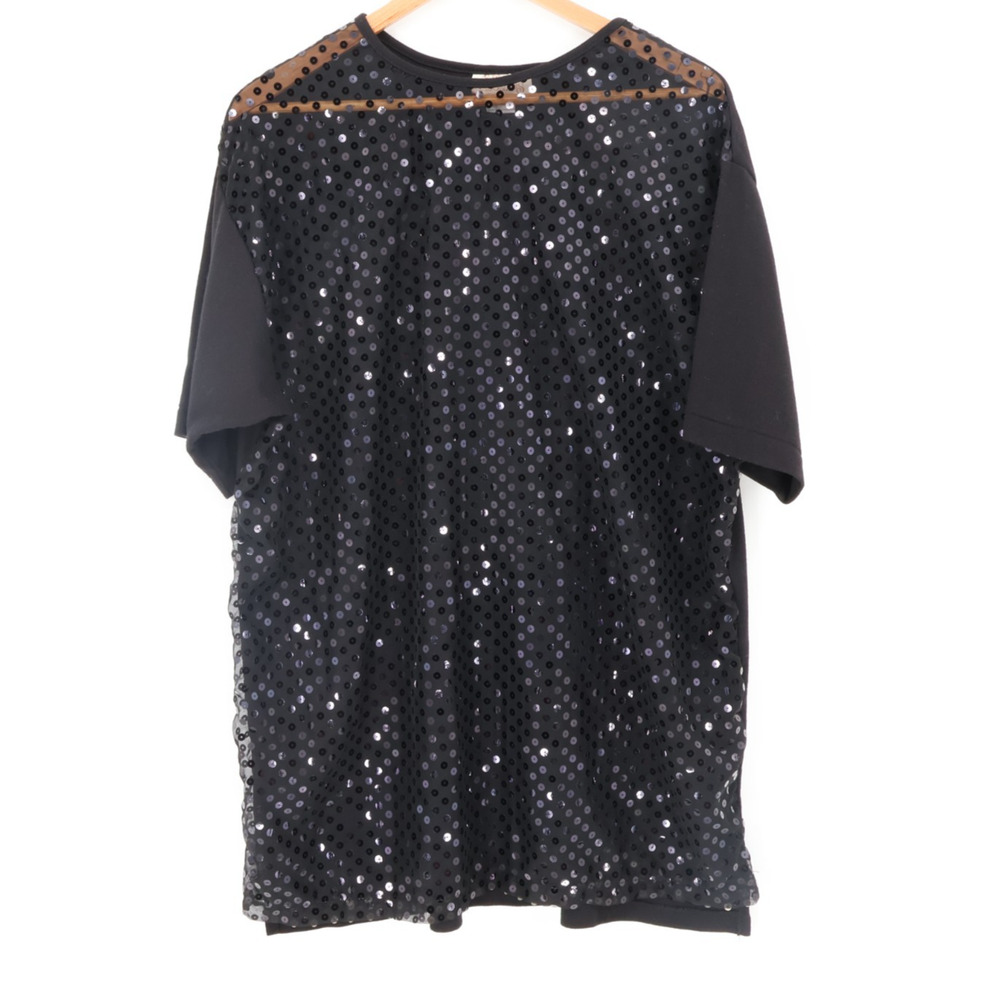 Vintage 80s Sand Dollars Black Sequin Top Womens Union Tag Oversized Glam Size L